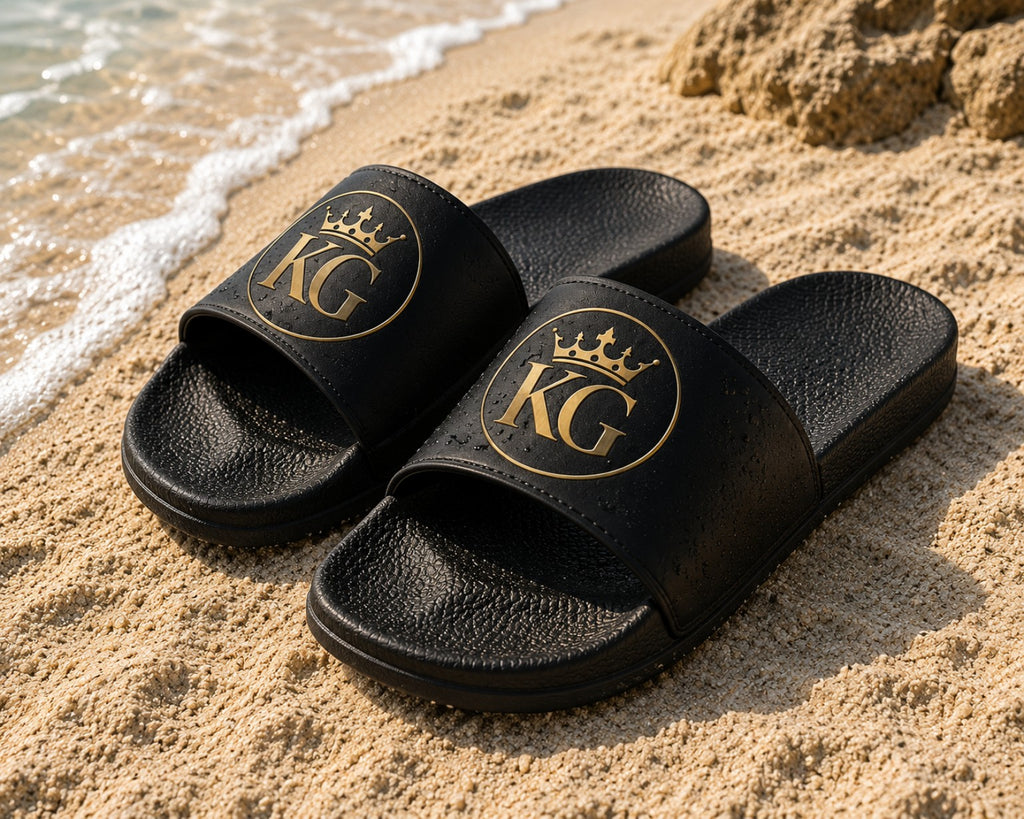 KG Luxury Slides – Schwarz/Gold &amp; Weiß/Gold