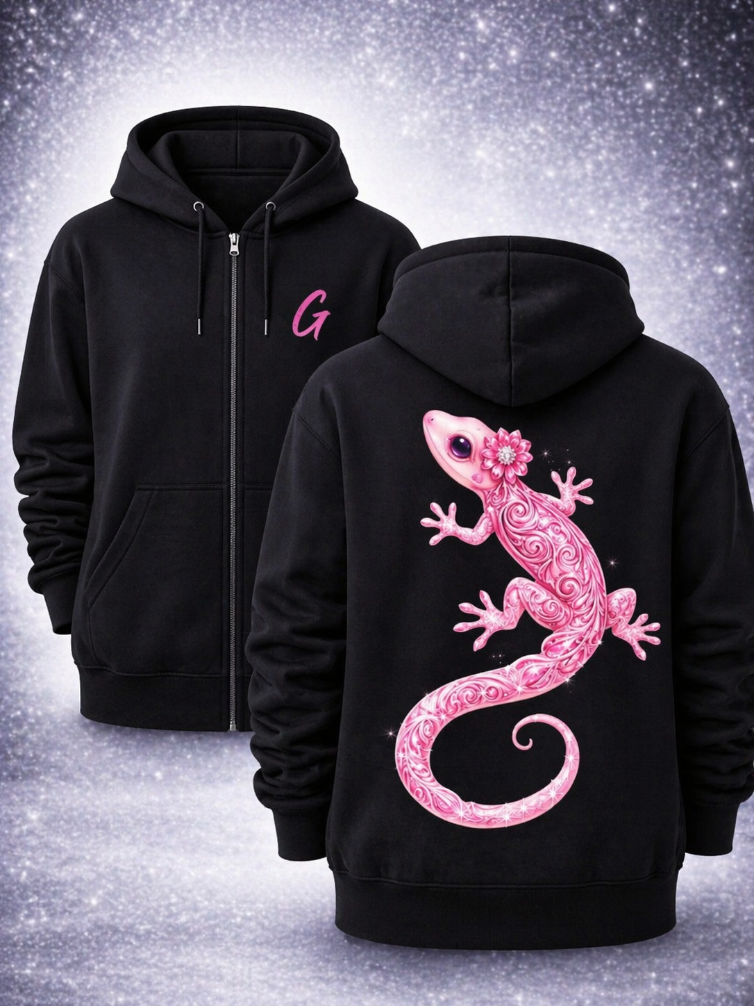 Pink Eleganz Hoodie – Black Edition